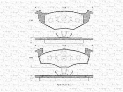 MAGNETI MARELLI 363702160390 -  Комплект тормозных колодок, дисковый тормоз